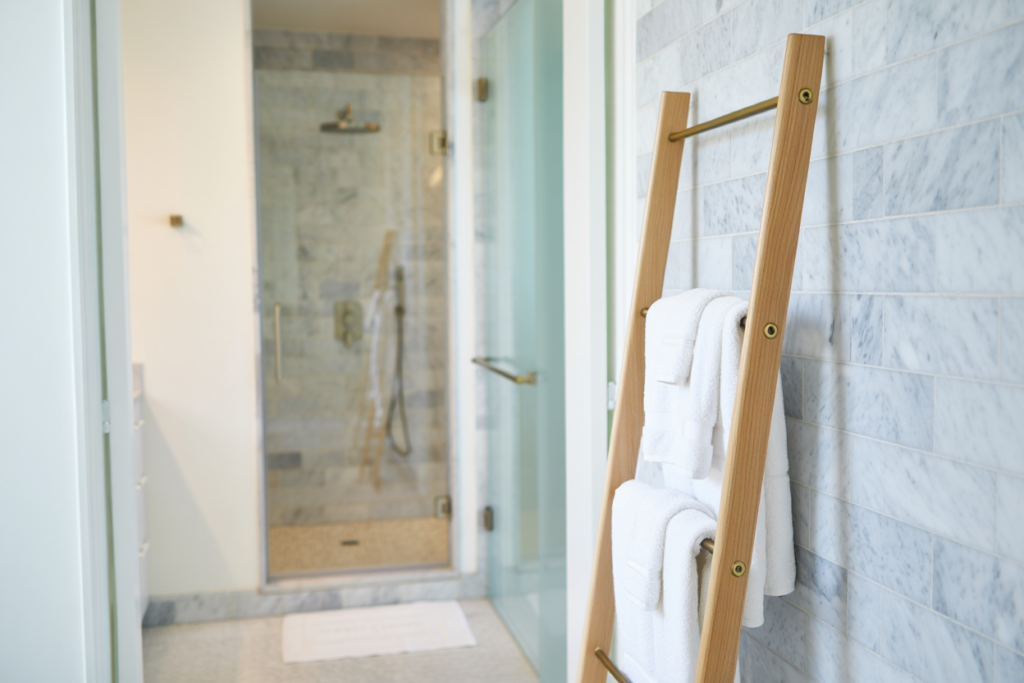Ladder Towel Rack _ Brass _ Marble