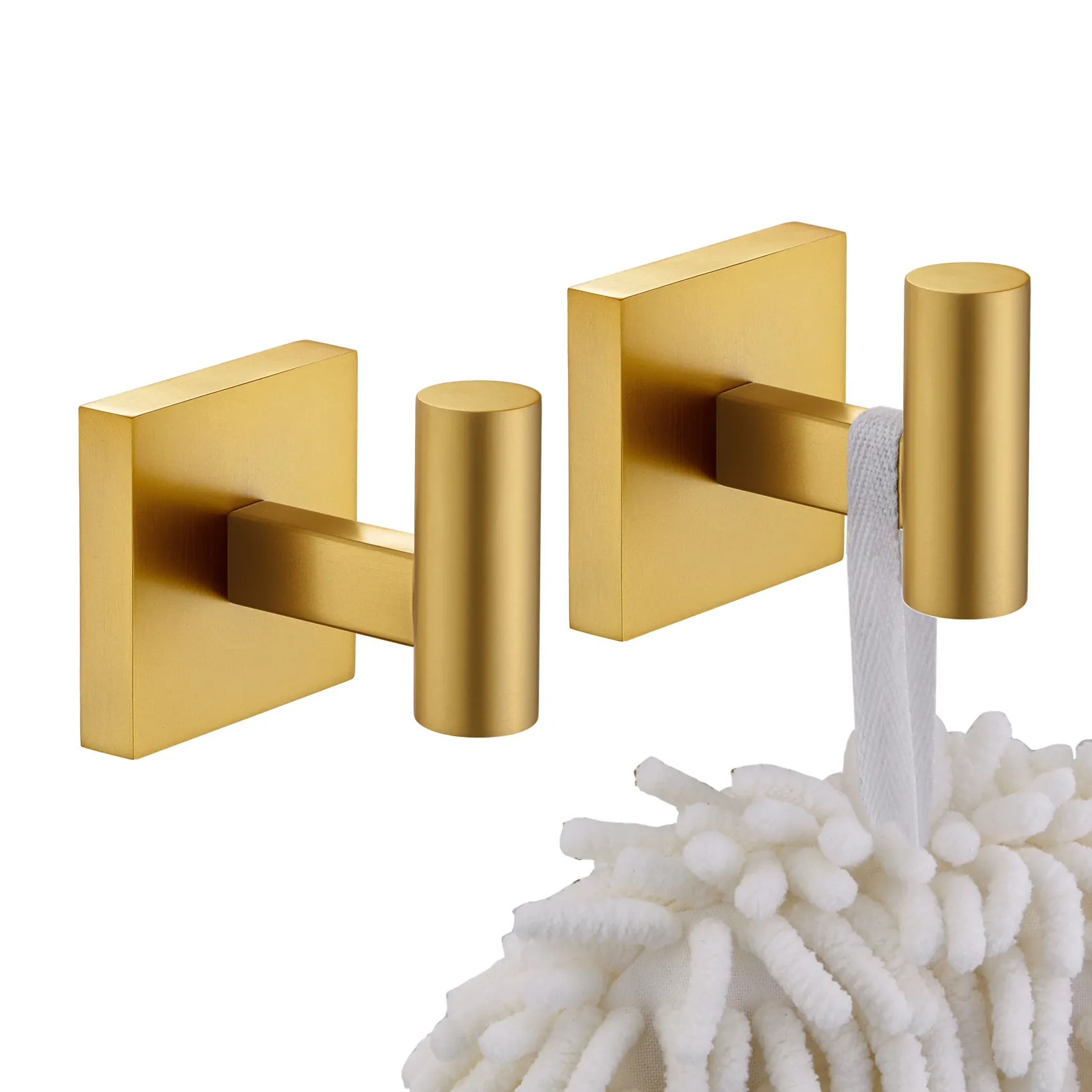 KOKOSIRI round single towel hook brushed gold 2 pack